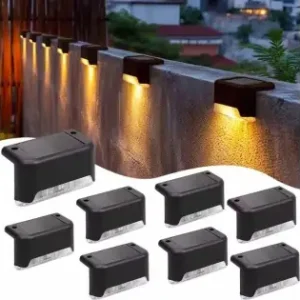 Ofertă specială Set 8 Lampi Solare Led Pentru Iluminat Scari Exterioare Cu Senzor Crepuscular