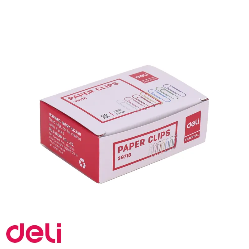 Agrafe metalice colorate Deli, 33 mm, 100 bucati/cutie, pentru organizarea documentelor la birou Preferatul clienților