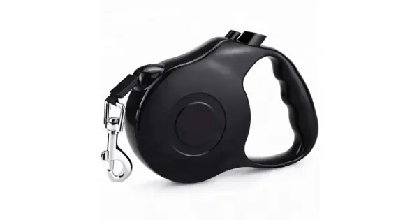 Lesa Retractabila Automata Cu Carabina Pentru Caini, Lungime Sfoara 5M, Culoare Neagra Cumpără online