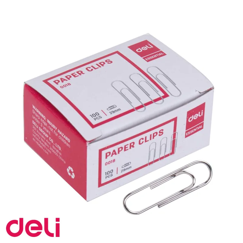 Agrafe metalice argintii Deli, 29 mm, 100 bucati/cutie, pentru organizarea documentelor de birou Cumpără acum