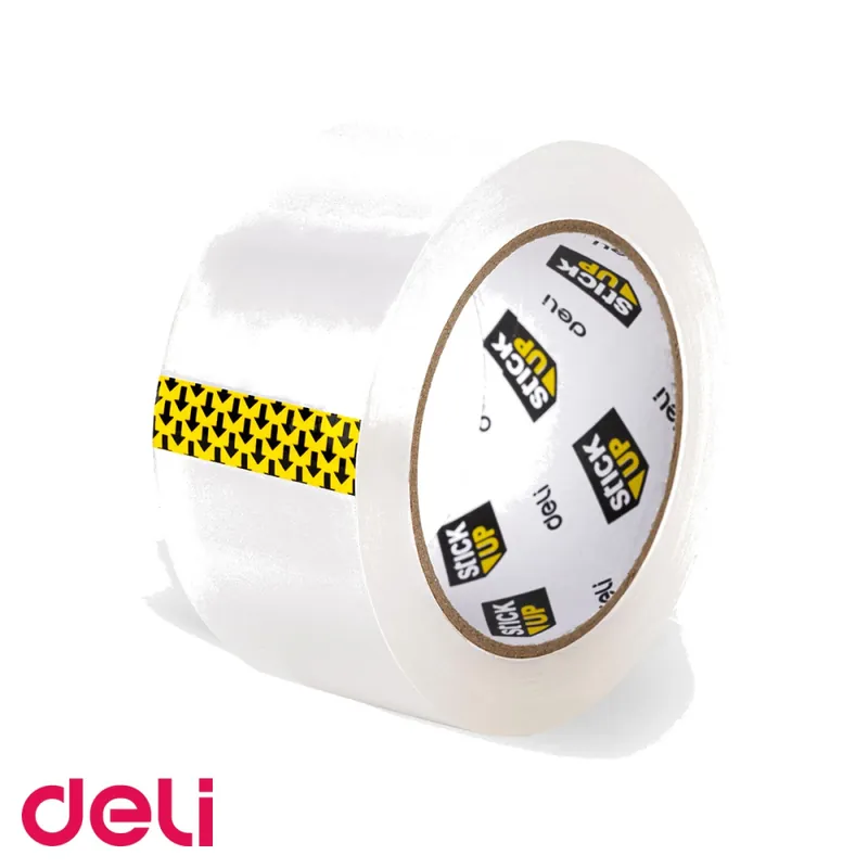 Banda adeziva transparenta Deli, 66 m x 48 mm, pentru lipit, sigilat si corectat Discount
