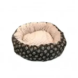 Culcus Moale Cu Perna, Pentru Caine/Pisica, Model Minky, Culoare Crem-Maro, Impermeabil, Baza Antiderapanta, 50 Cm Vezi acum