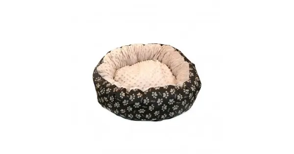 Culcus Moale Cu Perna, Pentru Caine/Pisica, Model Minky, Culoare Crem-Maro, Impermeabil, Baza Antiderapanta, 50 Cm Vezi acum