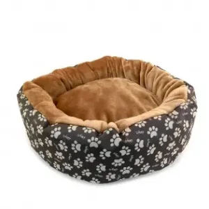 Comandă acum Culcus Moale Cu Perna, Pentru Caine/Pisica, Culoare Crem-Maron, Impermeabil, Baza Antiderapanta, 50 Cm