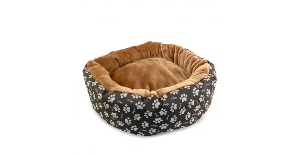 Comandă acum Culcus Moale Cu Perna, Pentru Caine/Pisica, Culoare Crem-Maron, Impermeabil, Baza Antiderapanta, 50 Cm