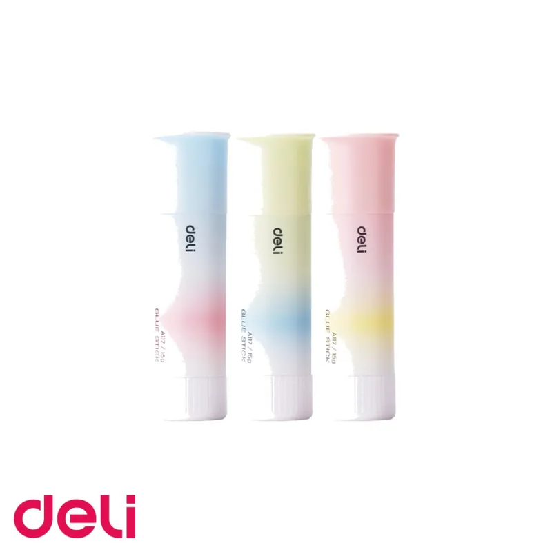 Lipici stick Deli, corp degrade, 15g, adeziv rapid fara acizi, pentru birou si scoala Noutate
