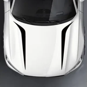 Livrare expres Set 2 Stickere Autoadezive Tuning, Model "Hood Stripes V2", Dimensiune 100 X 26 Cm, Culoare Neagra