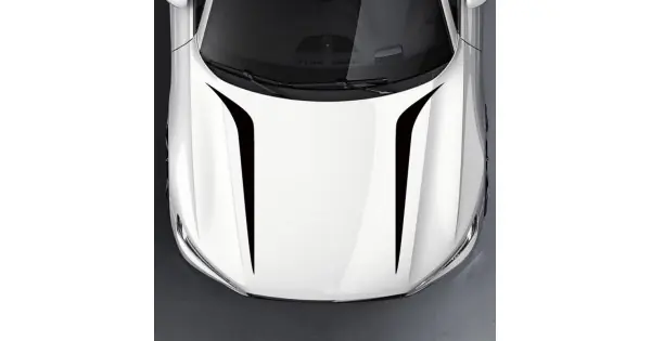 Livrare expres Set 2 Stickere Autoadezive Tuning, Model "Hood Stripes V2", Dimensiune 100 X 26 Cm, Culoare Neagra