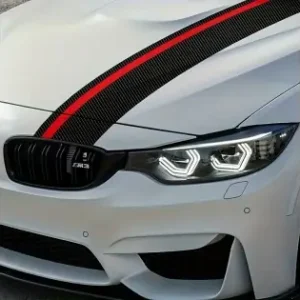 Livrare expres Sticker Autoadeziv Tuning, Model "Rally Stripe Carbon 3D", Dimensiune 140 X 17 Cm, Culoare Negru/Rosu