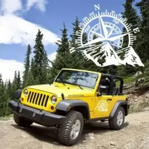 Comandă acum Sticker Autoadeziv Pentru Vehicule Off Road, Model "Kompass", Dimensiune 44 X 55 Cm, Culoare Alba