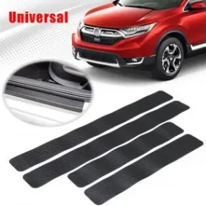 Ieftin Set 4 Bucati Protectie Praguri Carbon 3D Universal Culoare Neagra