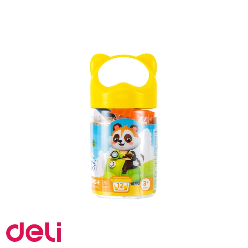 Set plastilina soft air dry Deli, 12 culori, 140g in galetusa, pentru modelaj si lucru manual Plată securizată