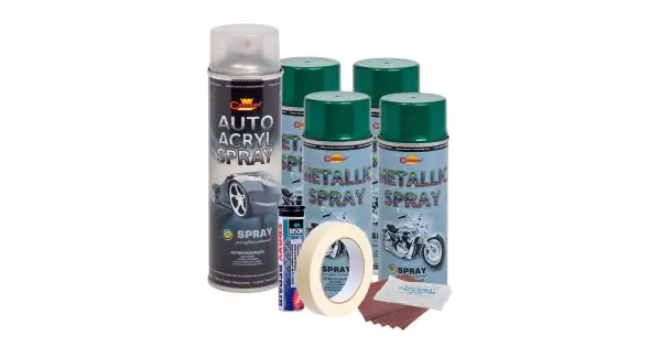 Ofertă de sezon Kit Complet Reparatie Si Vopsire Jante Culoare Verde Metalizat, V4