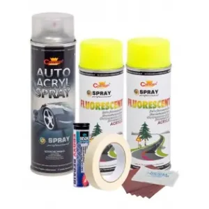 Kit Complet Reparatie Si Vopsire Jante Culoare Galben Fluorescent, V2 Ofertă specială
