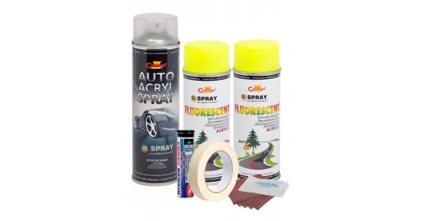 Kit Complet Reparatie Si Vopsire Jante Culoare Galben Fluorescent, V2 Ofertă specială