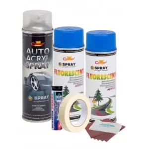 Kit Complet Reparatie Si Vopsire Jante Culoare Albastru Fluorescent, V2 Preț redus