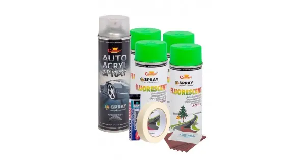 Kit Complet Reparatie Si Vopsire Jante Culoare Verde Fluorescent, V4 Expediere rapidă