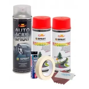 Discount Kit Complet Reparatie Si Vopsire Jante Culoare Rosu Fluorescent, V2