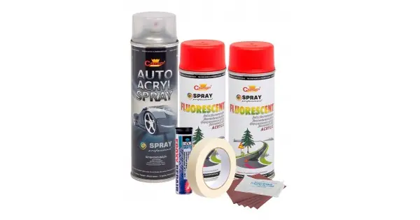 Discount Kit Complet Reparatie Si Vopsire Jante Culoare Rosu Fluorescent, V2