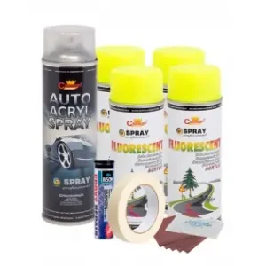 Kit Complet Reparatie Si Vopsire Jante Culoare Galben Fluorescent, V4 Ieftin