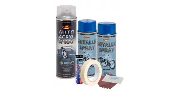 Kit Complet Reparatie Si Vopsire Jante Culoare Albastru Metalizat, V2 Preț mic