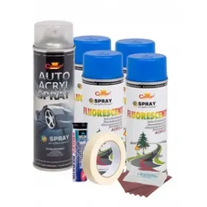 Kit Complet Reparatie Si Vopsire Jante Culoare Albastru Fluorescent, V4 Ieftin