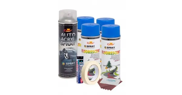 Kit Complet Reparatie Si Vopsire Jante Culoare Albastru Fluorescent, V4 Ieftin