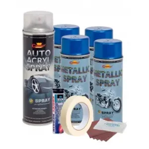 Lichidare de stoc Kit Complet Reparatie Si Vopsire Jante Culoare Albastru Metalizat, V4
