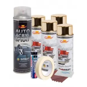 Kit Complet Reparatie Si Vopsire Jante Culoare Auriu Metalic, V4 Reducere specială