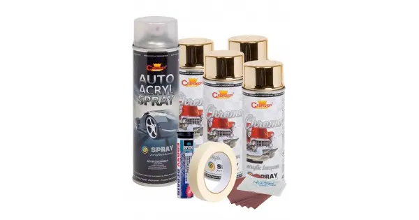 Kit Complet Reparatie Si Vopsire Jante Culoare Auriu Metalic, V4 Reducere specială