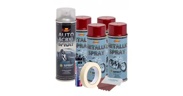 Ofertă de sezon Kit Complet Reparatie Si Vopsire Jante Culoare Rosu Burgundy Metalizat, V4