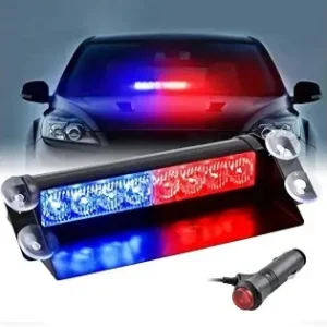 Lampa Stroboscopica Pentru Parbriz. Montaj Cu Ventuze, Culori Rosu - Albastru, Putere 8W, Alimentare 12V Vezi acum