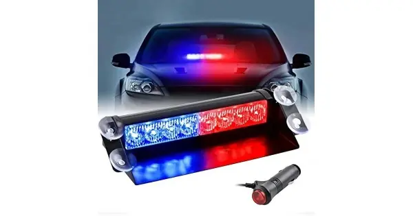 Lampa Stroboscopica Pentru Parbriz. Montaj Cu Ventuze, Culori Rosu - Albastru, Putere 8W, Alimentare 12V Vezi acum
