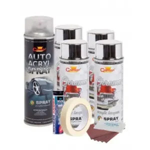 Kit Complet Reparatie Si Vopsire Jante Culoare Crom Metalic, V4 Reducere