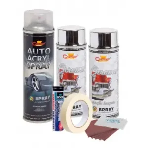 Kit Complet Reparatie Si Vopsire Jante Culoare Crom Metalic, V2 Retur ușor