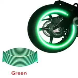 Livrare rapidă Set 16 Ornamente Reflectorizante Pentru Jante Auto, Moto, Culoare Verde