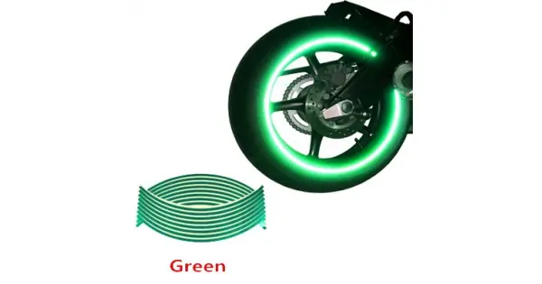 Livrare rapidă Set 16 Ornamente Reflectorizante Pentru Jante Auto, Moto, Culoare Verde