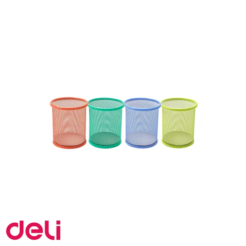 Suport instrumente de scris Deli Mesh Color, plasa metalica colorata, pentru birou si papetarie Chilipir