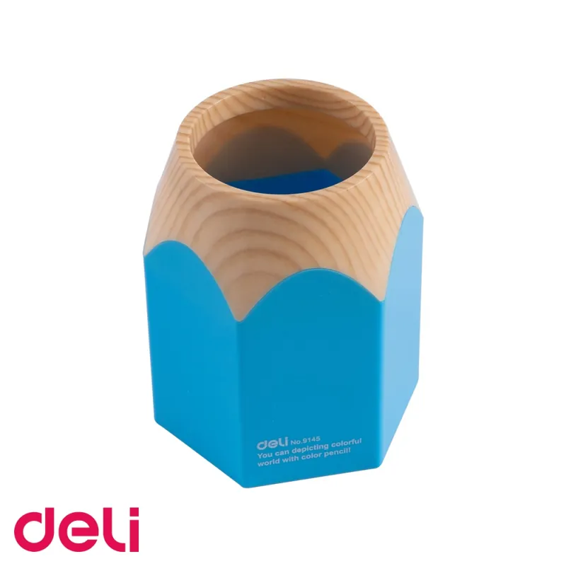 Suport instrumente de scris Deli, design forma creion, culoare albastra, pentru birou Retur gratuit