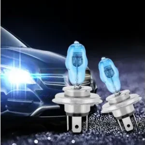 Ofertă limitată Set 2 Becuri Halogen H4 - P43 "Hod Hi-Power", Putere 90/100W, Lumina Alba 5000K, 12V, Imitatie Xenon, Cu Mufe Ceramice