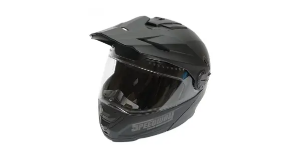 Ofertă limitată Casca Motocross Integrala, Negru Mat Cu Viziera Transparenta Si Ochelari De Soare Marimea Xl, Model Lion