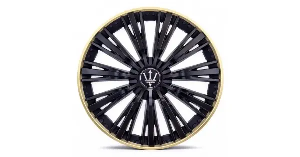 Noutate Set 4 Capace Roti Velar Trident Gold/Black, Design Multi-Spoke Premium, Abs Rezistent, Universal, Pentru Jante R16