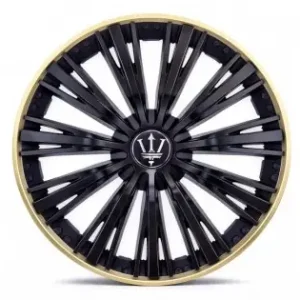 Set 4 Capace Roti Velar Trident Gold/Black, Design Multi-Spoke Premium, Abs Rezistent, Universal, Pentru Jante R15 Ofertă limitată