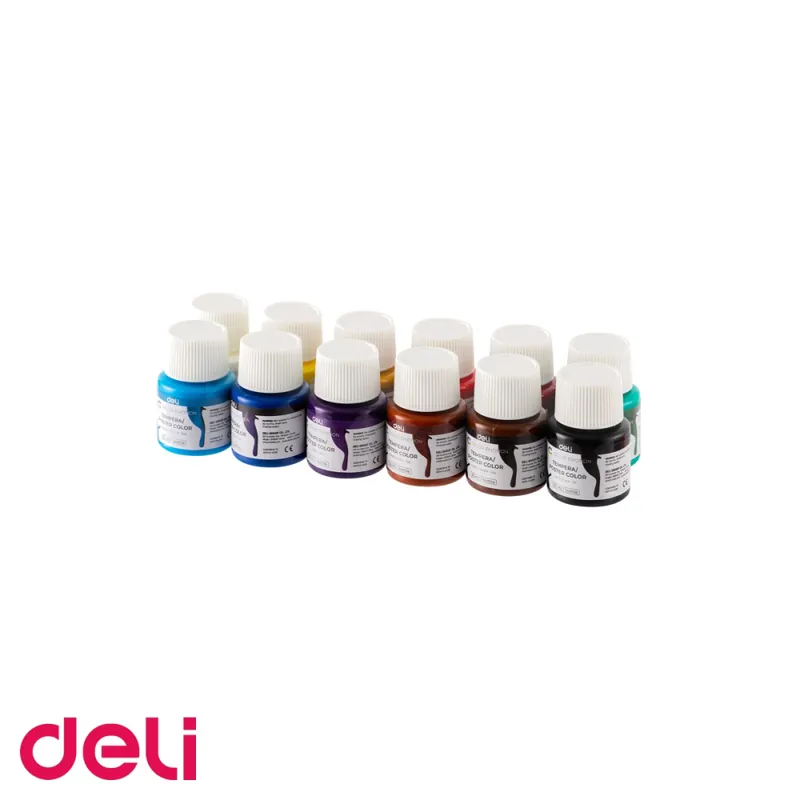 Set guase 12 culori 25ml Deli Color Emotion, culori opace intens pigmentate, pentru scoala si timp liber Reducere extra