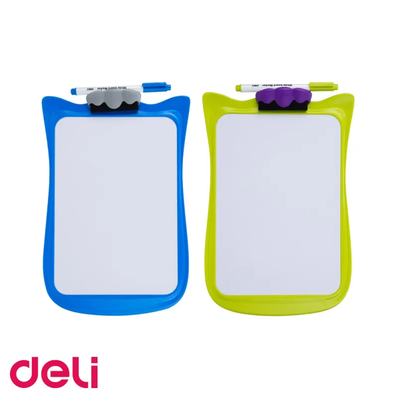 Tabla whiteboard scolara Deli, rama plastic, format mic 30x21cm, pentru copii si uz scolar Ofertă exclusivă