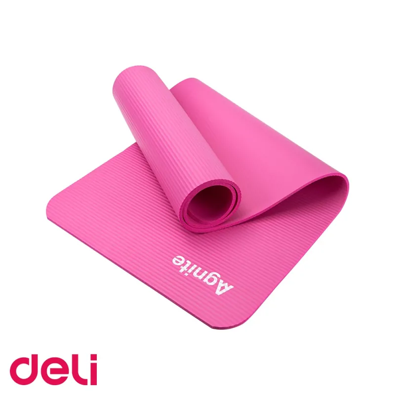 Comandă acum Saltea yoga Deli, material NBR anti-alunecare, 183x61x1 cm, cu husa transport inclusa, roz