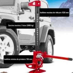 Cric Mecanic Destinat Off-Road, Model "Farm", Inaltime 1220 Mm (48 Inch), Sarcina Maxima 3 Tone Plată sigură