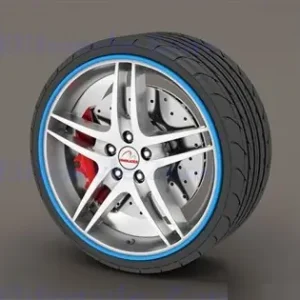 Expediere rapidă Set Protectie Jante, Calitate Premium, 4 Inele Din Plastic, Culoare Albastru