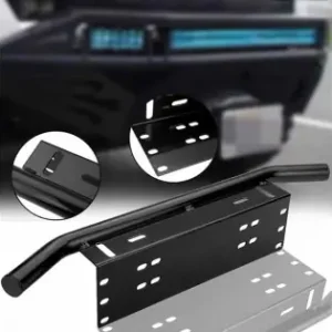 Bullbar Aluminiu Vopsit In Camp Electrostatic Cu Suport Numar Si Proiectoare Pentru Vehicule Offroad, Culoare Neagra Premium