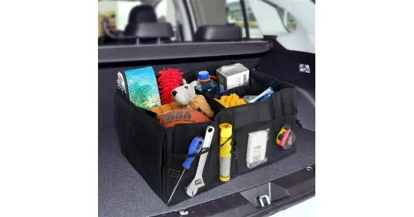 Ofertă exclusivă Organizator Portbagaj Auto Cu 9 Buzunare, 55 X 38 X 26Cm, Culoare Neagra